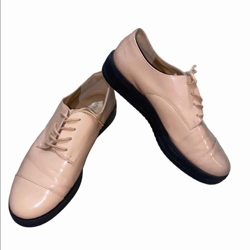 Anacapri Cream Black Platform Loafers Dress Oxfords Shoes sz 8